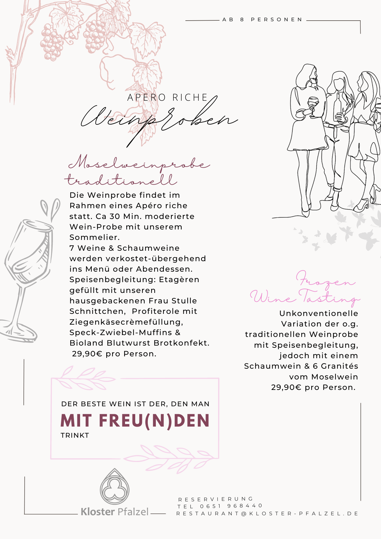 Restaurant Kloster Pfalzel WEIN MIT FREU(N)DEN Restaurant Kloster Pfalzel WEIN MIT FREU(N)DEN