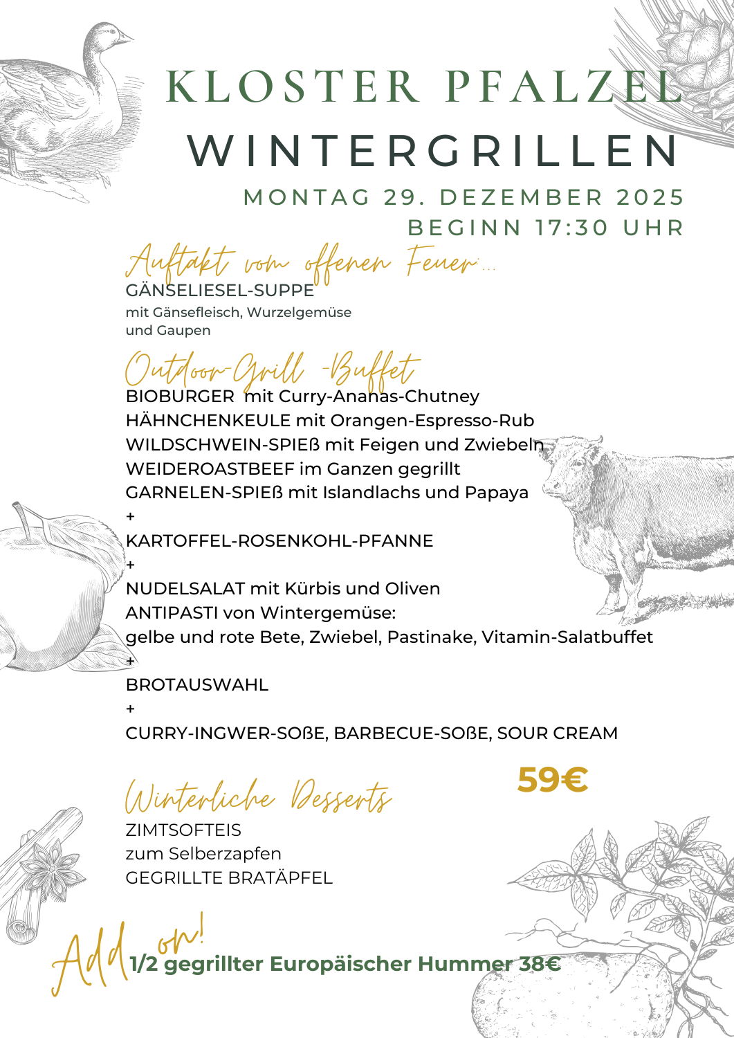 WINTERGRILLEN Montag 29. Dezember